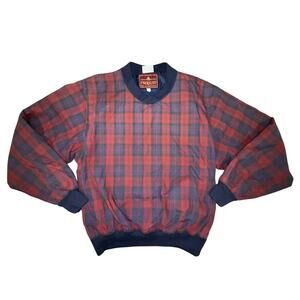 Vintage Proquip Golf Pullover Windbreaker Jacket Mens Small Red Plaid Old Money